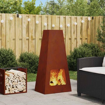vidaXL Vuurkom Roestkleurig 50 x 35 x 100 cm weervast staal, Verzenden, Nieuw