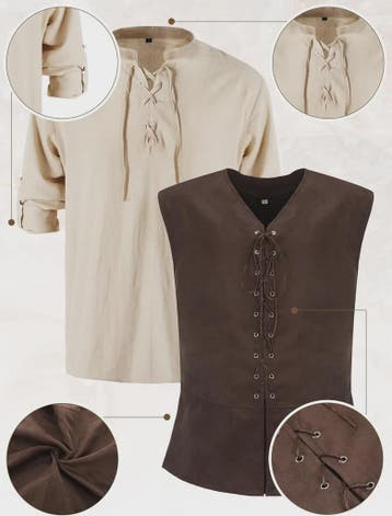 Herfst/Winter Herenkostuum: Middeleeuws Renaissance Viking S, Verzenden, Nieuw