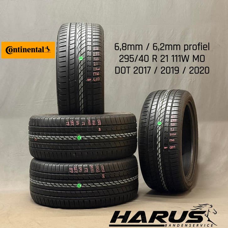 295/40/21 111W MO Continental zomerbanden 6,8/6,2mm 4X, Auto-onderdelen, Banden en Velgen, 21 inch, Erkend duurzaam, Zomerbanden