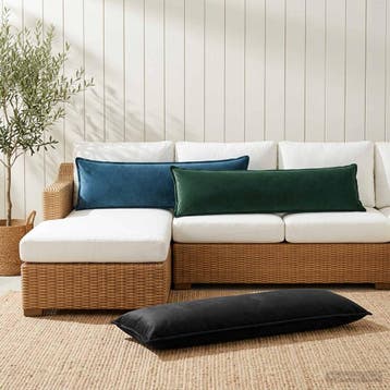 vidaXL Kussensloop HOUTEN Blauw 40 x 145 cm Fluweel, Verzenden, Nieuw, Blauw