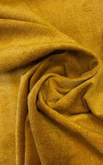 Zacht geweven cinigliato stof in mosterdgeel/warme oker,