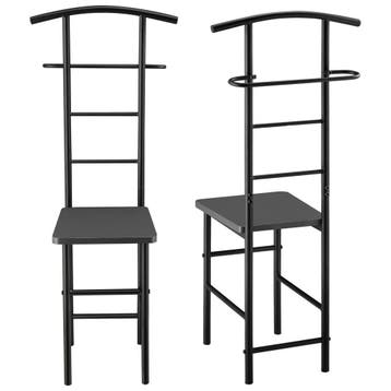 Dressboy kledingrek stoel 107x45x45 cm metaal donkergrijs, Verzenden, Nieuw