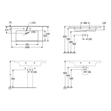 Wastafel Villeroy & Boch Subway 3.0 Met CeramicPlus 1, Ophalen of Verzenden, Nieuw