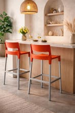 Scab Design Divo 75 barkruk, rood-alu, Ophalen of Verzenden, Gebruikt, Overige kleuren