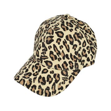 Cap Pet - Verstelbaar - Panterprint - One Size – Zwart Bruin, Nieuw