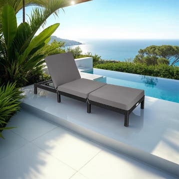 Wicker ligbed Sofia - zwart, Tuin en Terras, Tuinsets en Loungesets, Verzenden, Nieuw