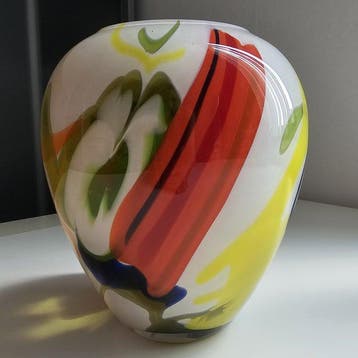 Vaas - Glas - Kleurrijke glazen vaas