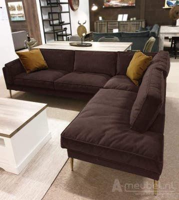 Hoekbank Alverna - hoekbanken - Bruin, Nieuw, 150 cm of meer, Stof, 200 tot 250 cm