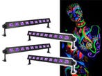 Ibiza Light LED-UVBAR-4 Wash Blacklight 9x 3W 4 Pack, Verzenden, Nieuw, Overige typen