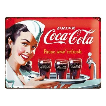 Tinnen plaatje Coca Cola 30 x 40 cm - Metalen wand plaatjes, Ophalen of Verzenden, Nieuw