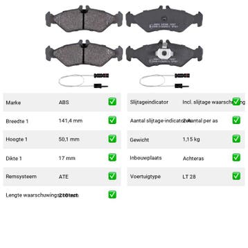 Remblokken Mercedes-Benz Sprinter HL4/40D-7 Achteras - ABS R, Verzenden, Nieuw, Mercedes-Benz