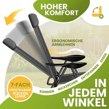 2x tuinstoel - weerbestendig - stabiel en verstelbaar -, Verzenden, Nieuw