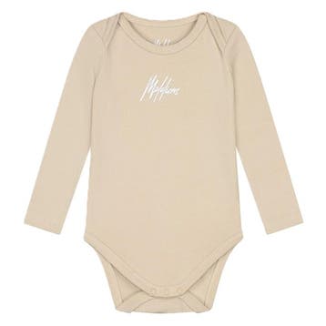Malelions Baby Long Sleeve Bodysuit | Beige - 62 (2-4, Ophalen of Verzenden, Nieuw