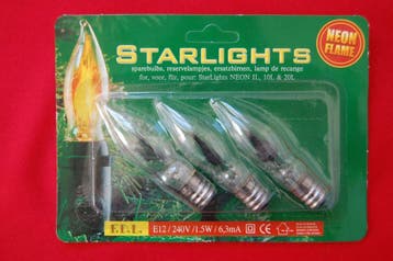 3 Reservelampjes voor Starlights Neon Flame, Diversen, Kerst, Ophalen of Verzenden, Nieuw