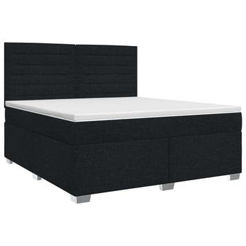 vidaXL Boxspringbed met matras met hoofdeinde Zwart 160 x, Huis en Inrichting, Slaapkamer | Bedden, Verzenden, Nieuw, Zwart