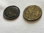 Frankrijk. Lot de 2 médailles Napoléon III et Eugénie 1853