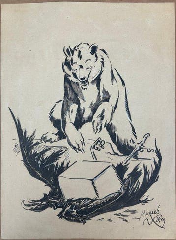 Jacques Nam (1881-1974) - Ours et aigle (vendu sans prix de