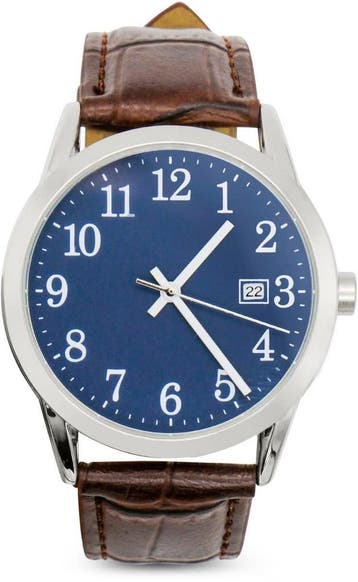 Tyme Cambridge Heren Horloge - 38mm Blauw/Bruin - Horloges, Ophalen of Verzenden, Zo goed als nieuw
