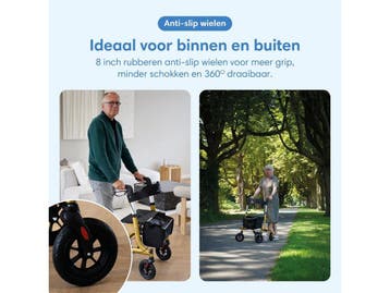 Safe Age® Rollator - Lichtgewicht opvouwbaar - Gevoerde, Diversen, Verzenden, Nieuw