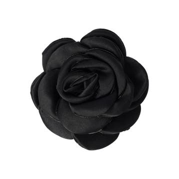 Haarspeld Duckklem 8cm – Haarbloem Roos – Zwart, Nieuw