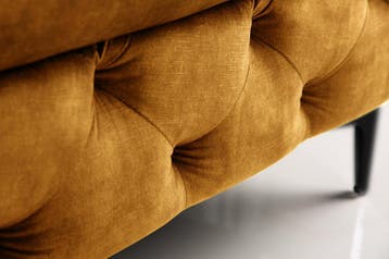 Chesterfield kruk MODERN BAROK 90cm mosterdgeel fluweel, Ophalen of Verzenden, Nieuw