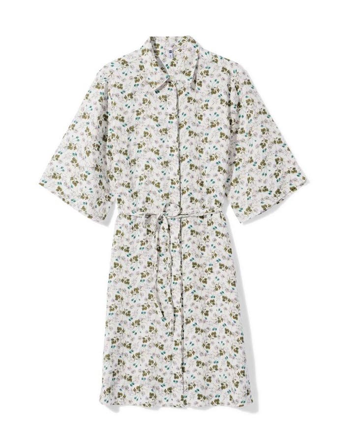 HEMA Damesjurk Lynn regular fit mousseline wit, Kleding | Dames, Jurken, Nieuw, Verzenden