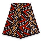 Afrikaanse print stof - Rood en beige Bogolan - 100% katoen, Hobby en Vrije tijd, Stoffen en Lappen, Ophalen of Verzenden, Nieuw