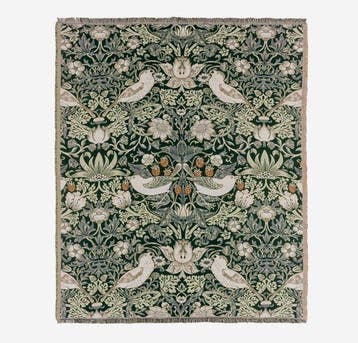 MORRIS E CO. - Jacquard-plaid “Strawberry Thief Forest” –
