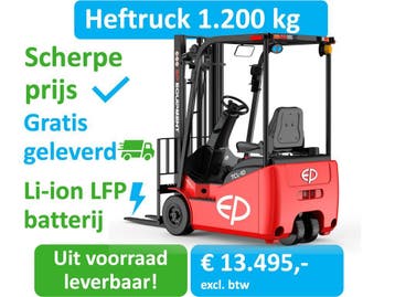 EP TCL122 Elektrische Driewiel Heftruck - 1.200 kg | Lithium, EP, Heftruck, Ophalen of Verzenden, 1000 tot 2000 kg
