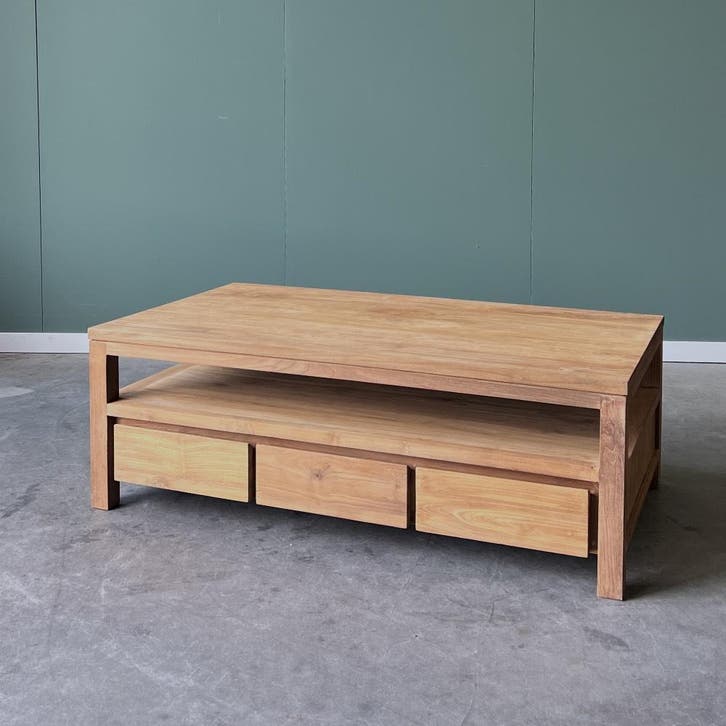 Moderne salontafel | 110x60 cm | massief hout | Voorradig |, Huis en Inrichting, Tafels | Salontafels, 100 tot 150 cm, Rechthoekig