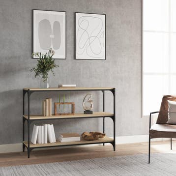 vidaXL Boekenkast 100x33x70,5 cm bewerkt hout en staal, Huis en Inrichting, Minder dan 50 cm, Verzenden, Nieuw, Minder dan 100 cm