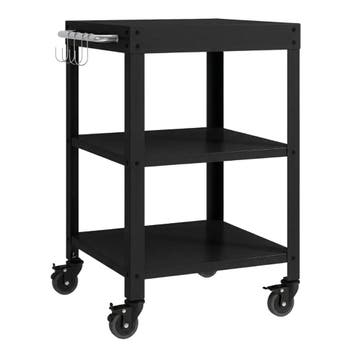 Trolley Bolognano serveerwagen met wielen zwart casa.pro, Verzenden