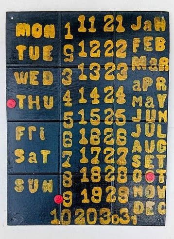 Eeuwigdurende kalender - Geëmailleerde eeuwigdurende