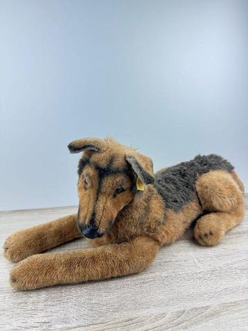Steiff - Speelgoed 64cm Shepherd dog, button and flag