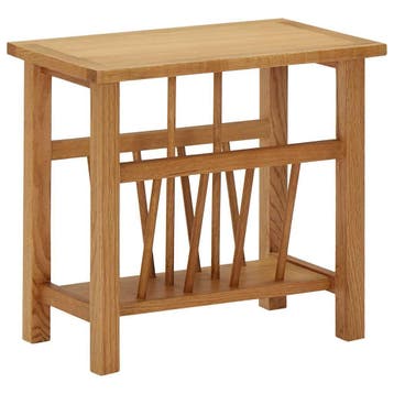 vidaXL Bijzettafel 45x27x42 cm massief eikenhout, Huis en Inrichting, Verzenden, Nieuw, Hout, Minder dan 45 cm