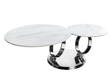 Salontafel DANCING RINGS 80-135 cm, draaibaar, met chromen, Ophalen of Verzenden, Nieuw