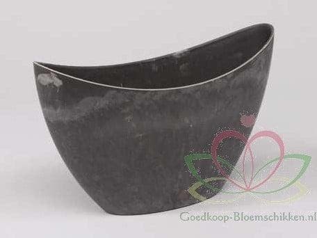 Onderbord Loodlook Boot hoog 24x9,5x15 cm, Huis en Inrichting, Woonaccessoires | Kunstplanten en Kunstbloemen, Nieuw, Ophalen of Verzenden