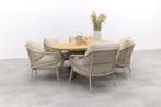 4SO Sardinia/Prado low dining tuinset 240x115 cm. (7-delig), Verzenden, Nieuw, Hout, Tuinset