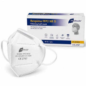 Respima FFP2 NR D Mondmasker KSC001 – 20 stuks – Wit –, Verzenden, Nieuw