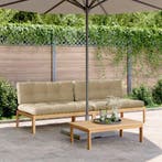 vidaXL Tuinmiddenbanken 2 st pallet met kussens massief, Verzenden, Nieuw, Hardhout