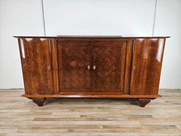 Credenza - Dressoir in eik met marmeren blad - Eik, Marmer,