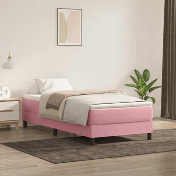 vidaXL Boxspring zonder matras fluweel roze 100x220 cm, Verzenden, Nieuw, Stof