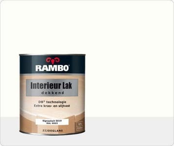 Rambo Interieur Lak Dekkend Zijdeglans - Signaalwit RAL 9..., Wit, Nieuw, Ophalen of Verzenden, Lak