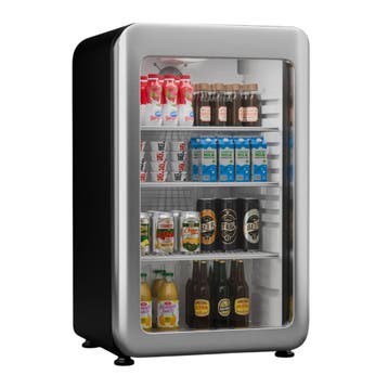 Audrey Evo 95L Retro Drankkoelkast | Zilver | JouwKlimaatkas, Witgoed en Apparatuur, Zonder vriesvak, Refurbished, Ophalen of Verzenden