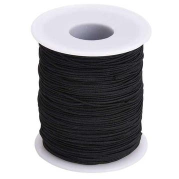 Elastisch Touw - 3 mm - Spandex (soft) - ZWART - elastiek pe, Ophalen of Verzenden, Nieuw