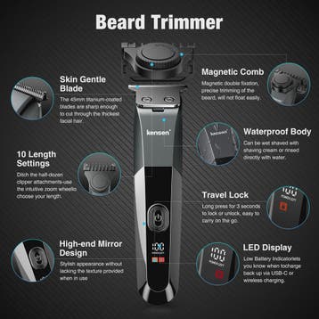 Kensen Electric Shaver Men's Body Hair Razor Adjustable Hair, Verzenden, Nieuw