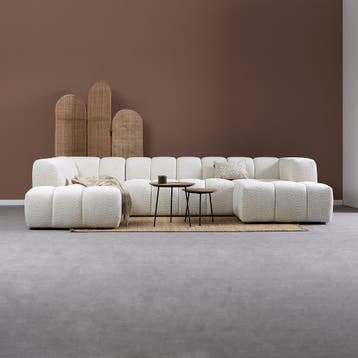 *WOONWINKEL* Design Bank Creme U-vorm Links, Verzenden, Nieuw