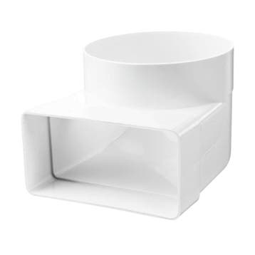 Kunststof lepelhoek voor kanaal 220 x 90mm naar Ø 125mm, Verzenden, Nieuw