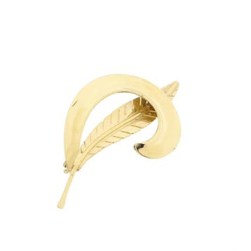 Gouden veer broche, Ophalen of Verzenden, Gebruikt, Goud, Goud