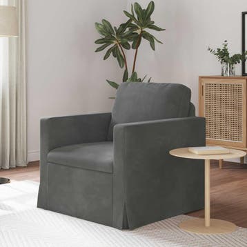vidaXL Bank Donkergrijs 78 x 78 x 80 cm Fluweel, Huis en Inrichting, Banken | Bankstellen, Verzenden, Nieuw, Stof, Minder dan 150 cm